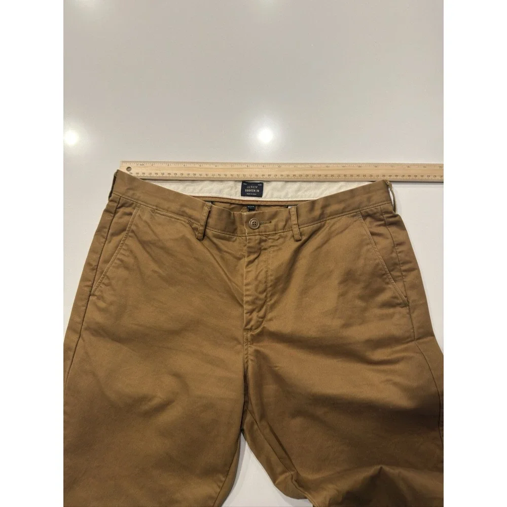 J.Crew Broken In Mens Urban Slim Pants 34x30 Brown 100% Cotton Chinos
